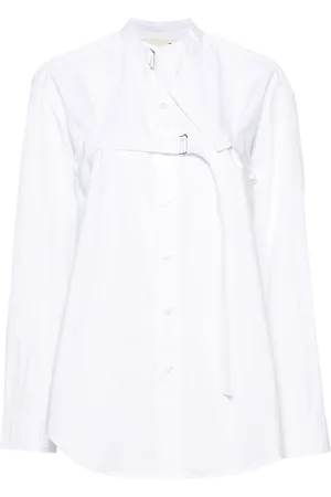 R13 Buckle-fastening cotton shirt