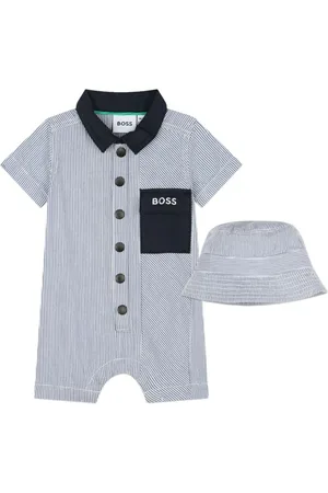 HUGO BOSS Striped romper and hat set