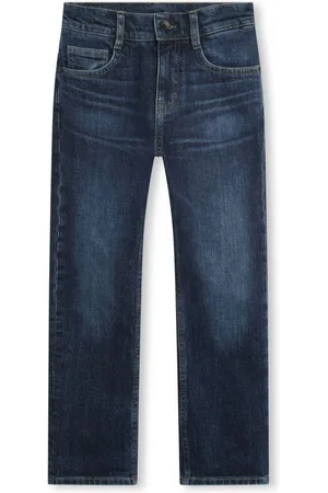 HUGO BOSS Logo-embossed straight-leg jeans
