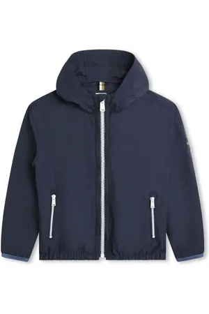 HUGO BOSS Logo-patch hooded windbreaker