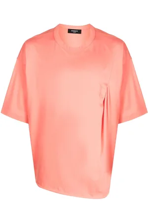 SONGZIO Logo-embroidered asymmetric cotton T-shirt