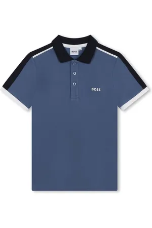 HUGO BOSS Stripe-trim logo-print polo shirt