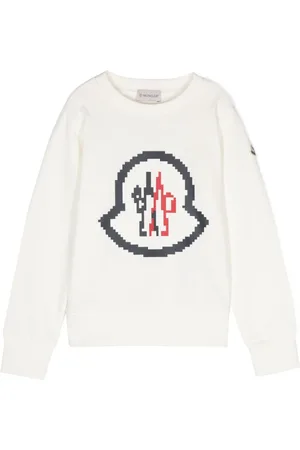 Moncler Pixelated-logo-print cotton sweatshirt
