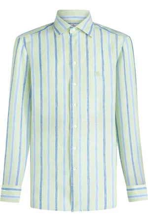 Etro Pegaso-embroidered striped shirt