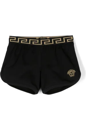 VERSACE Greca-waistband cotton shorts