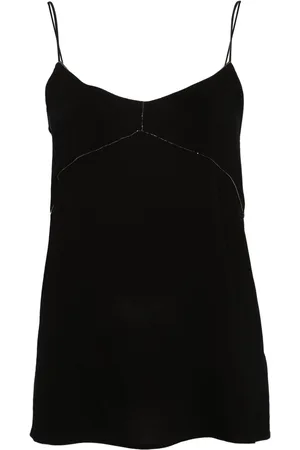 Fabiana Filippi Beaded-trim crepe tank top
