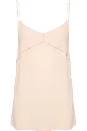 Fabiana Filippi Beaded-trim crepe tank top