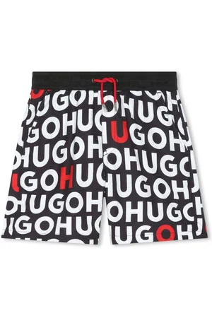HUGO BOSS Monogram-print drawstring swim shorts