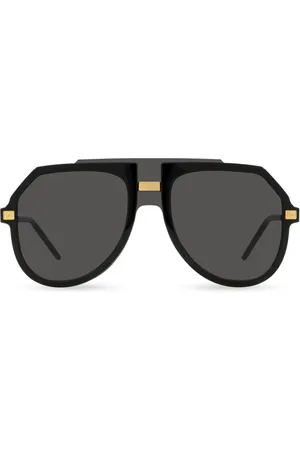 Dolce & Gabbana Logo-engraved oversize-frame sunglasses