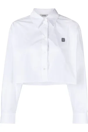 Sandro Monogram-embroidered cotton shirt