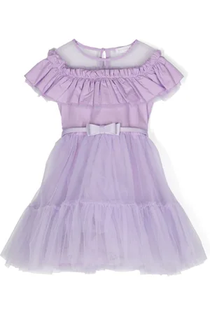 MONNALISA Ruffle-detail tulle dress