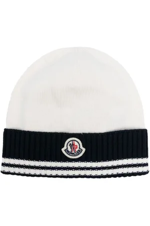 Moncler Logo-patch striped-edge beanie
