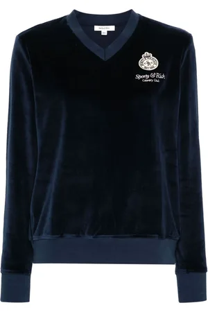Sporty & Rich Logo-appliqu?? velour sweatshirt