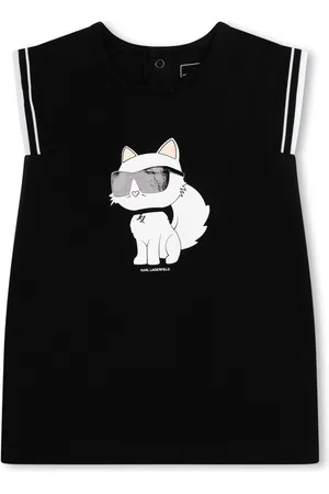 Karl Lagerfeld Ikonik Choupette-print cotton dress