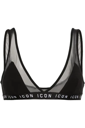 Dsquared2 Logo-underband panelled-mesh bra