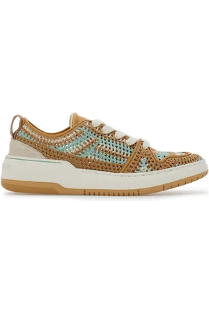 Salvatore Ferragamo Panelled macram??-detail sneakers