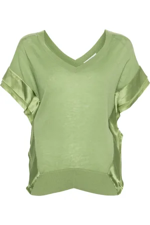Dorothee Schumacher Glossy-appliqu?? short-sleeved knitted top