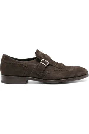 HENDERSON BARACCO Fringe-detail suede monk shoes