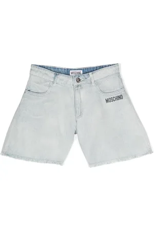 Moschino Fringed-edge denim shorts