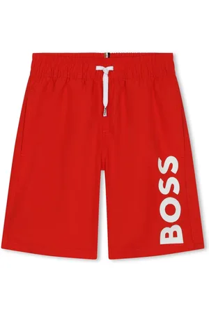 HUGO BOSS Logo-print drawstring swim shorts