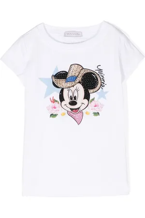 MONNALISA Minnie crystal-embellished cotton T-shirt