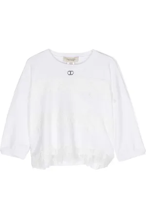 Twin-Set Lace-detail knitted top