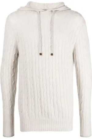 N.PEAL Cable-knit cashmere hoodie