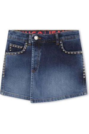 HUGO BOSS Stud-embellished denim skort