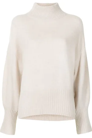N.PEAL Mock-neck curved hem jumper
