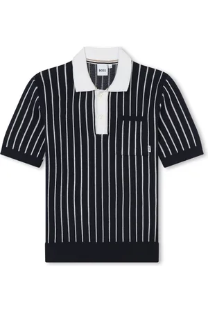HUGO BOSS Pinstripe-print cotton polo shirt