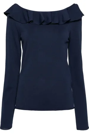 SEMICOUTURE Ruffled fine-knit jumper