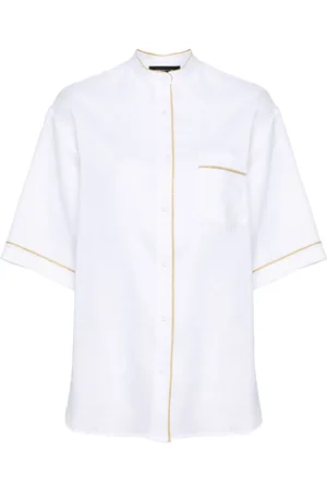 Fabiana Filippi Beaded-trim chambray shirt