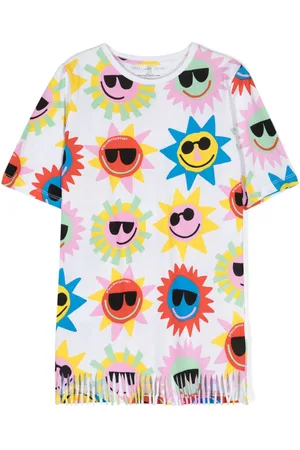 Stella McCartney Sun-print fringed dress