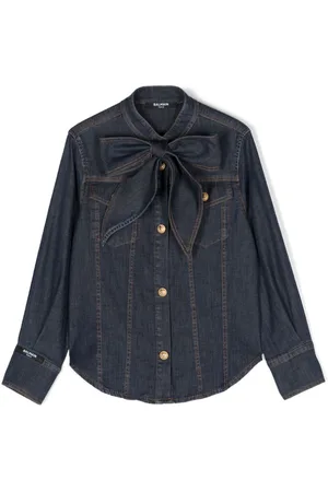 Balmain Embossed-buttons denim shirt