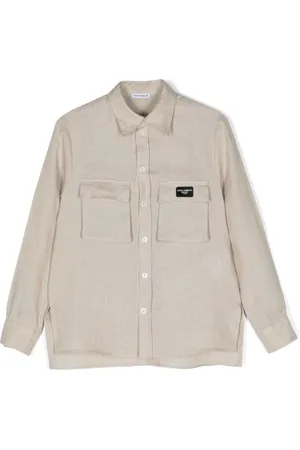 Dolce & Gabbana Logo-appliqu?? linen shirt