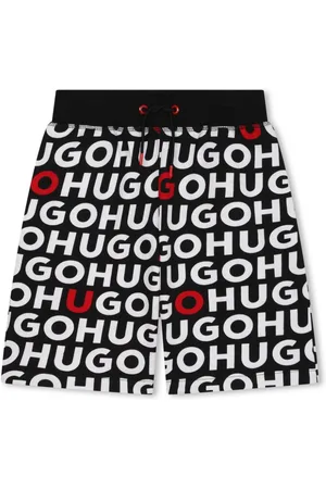 HUGO BOSS Monogram-print drawstring Bermuda shorts