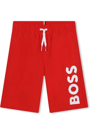 HUGO BOSS Logo-print drawstring-waistband swim shorts