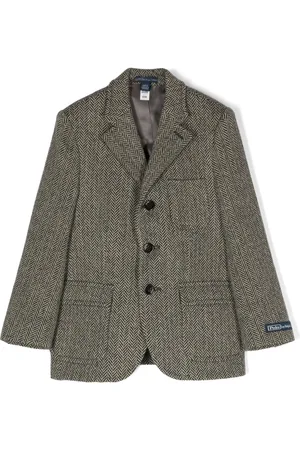 Ralph Lauren Logo-patch herringbone-pattern blazer