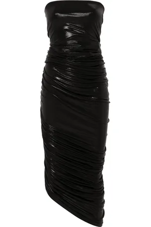 Norma Kamali Diana shirred midi dress