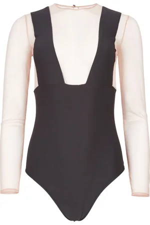 FLEUR DU MAL Suspender-print bodysuit