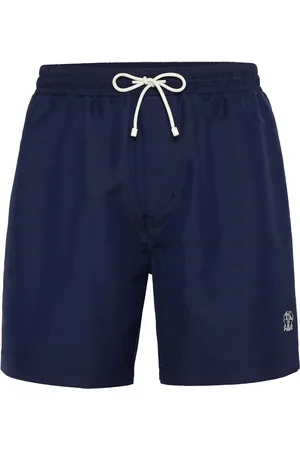 Brunello Cucinelli Embroidered-logo swim shorts