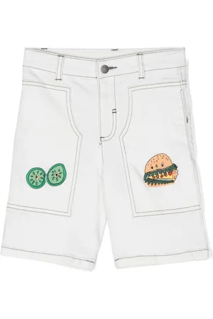 Stella McCartney Veggie-embroidered denim shorts