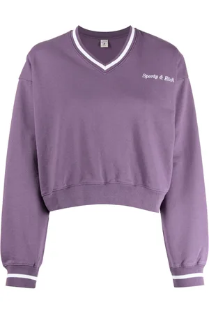 Sporty & Rich Logo-embroidered V-neck sweatshirt