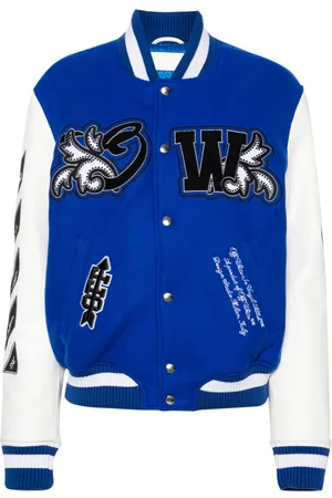 OFF-WHITE Royal logo-appliqu?? varsity jacket