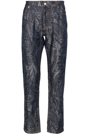 Etro Paisley-jacquard straight-leg trousers