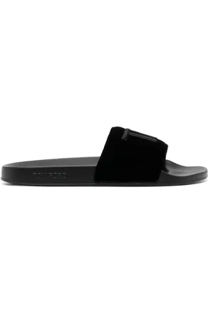 Tom Ford Logo-embroidered velvet slides