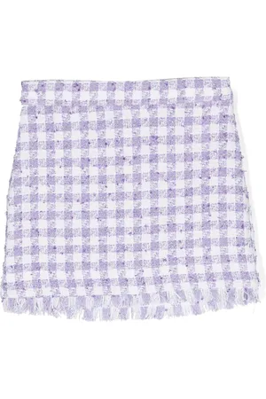 MONNALISA Frayed tweed miniskirt