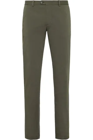Philipp Plein Logo-patch cotton-blend chinos