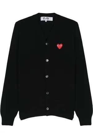 Comme des Garçons Heart-patch wool cardigan