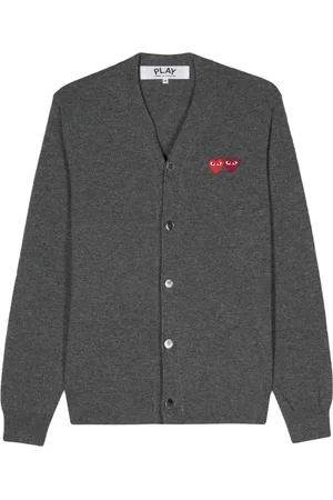 Comme des Garçons Heart-patch wool cardigan